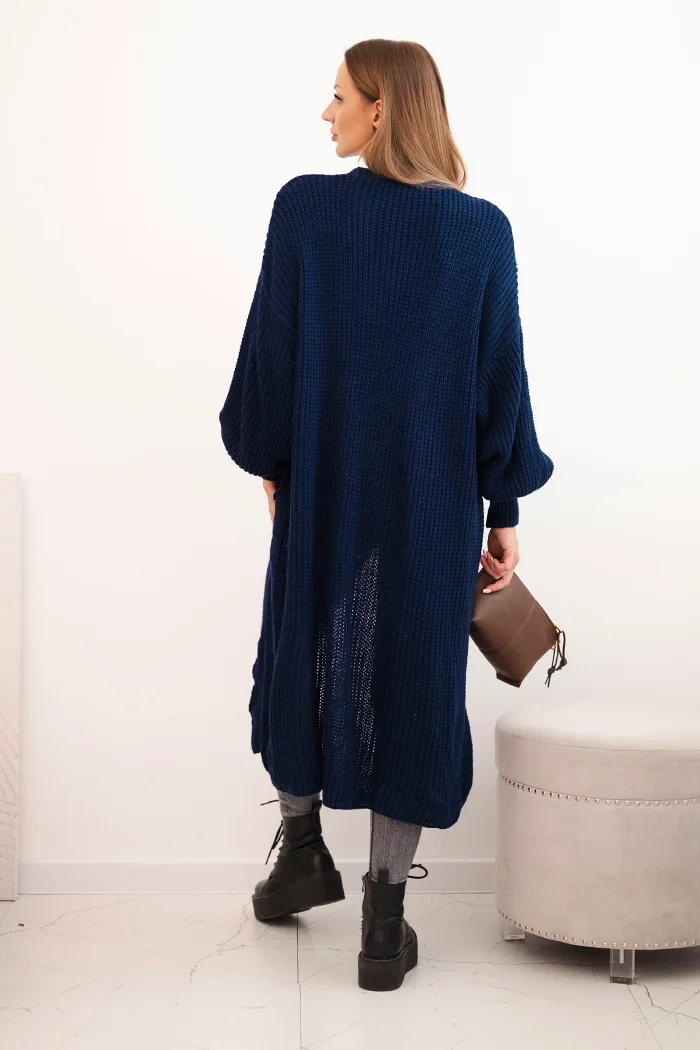 Kesi Włoski Long cardigan light navy blue