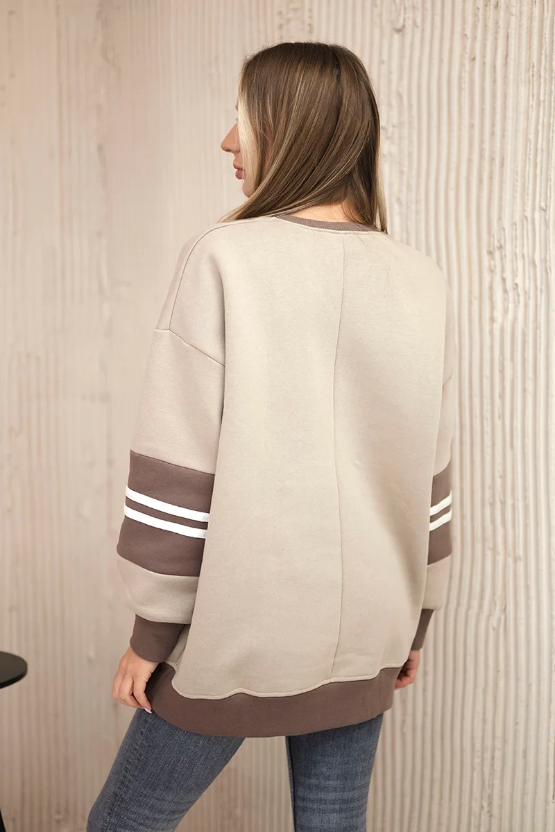 Malibu insulated sweatshirt dark beige + mocca