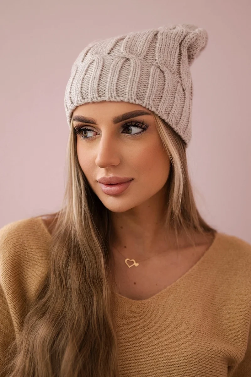 marka niezdefiniowana Fleecová čepice Iwona K221 beige