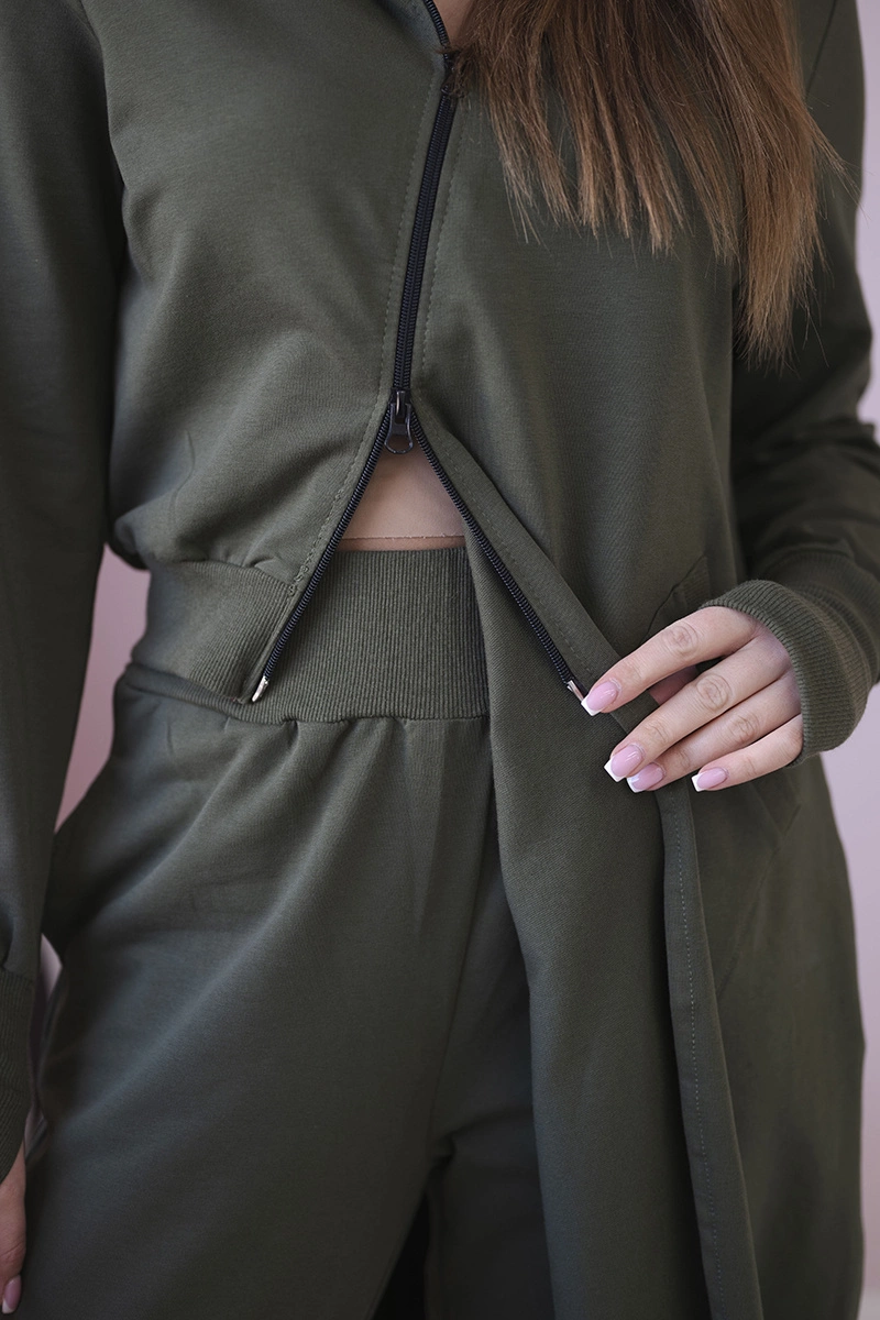 Set of sweatshirt with long khaki side