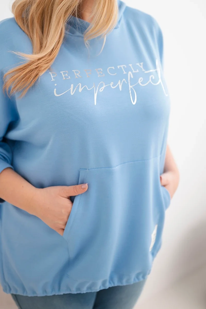 Kesi Włoski dámska plus size mikina s potlačou modrá