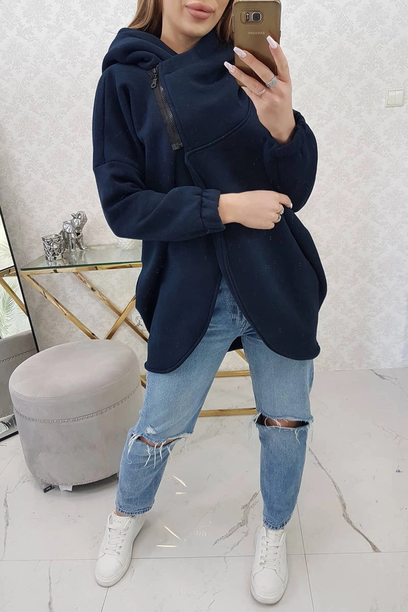 Kesi Sweatshirt with short zipper navy blue