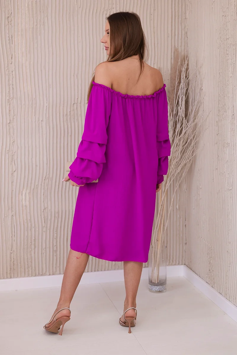 Spanish dress with decorative sleeves purple