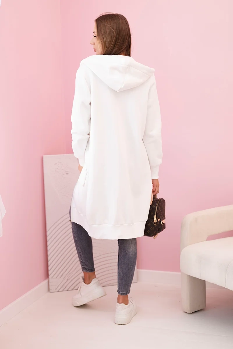 Kesi Women's insulated sweatshirt with hood and zipper ecru