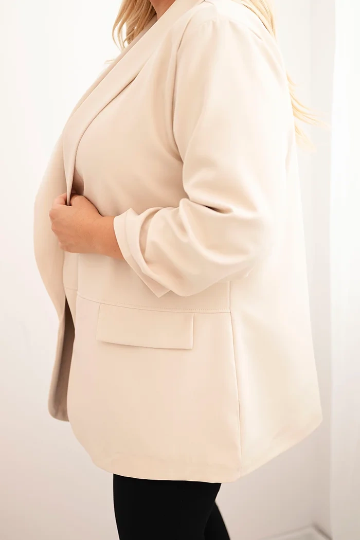 Kesi Włoski Plus Size elegant women's jacket beige