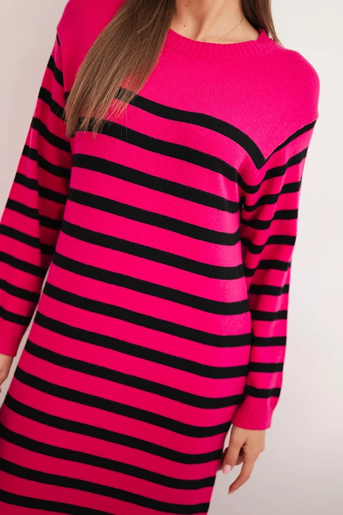 Kesi Włoski Women's striped sweater dress pink
