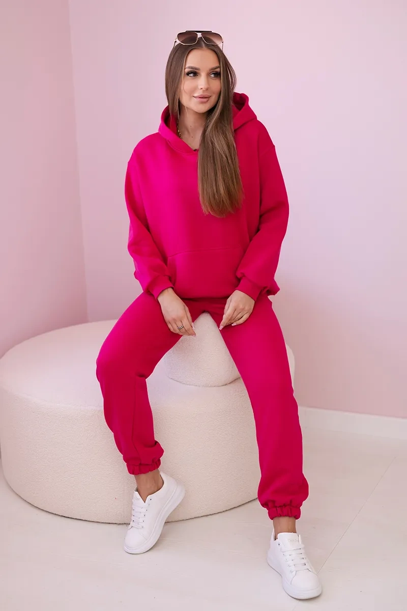 Cotton set with fuchsia print