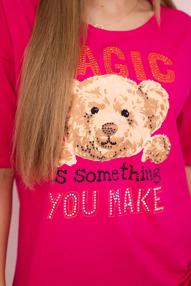 Blouse with Magic Fuchsia print