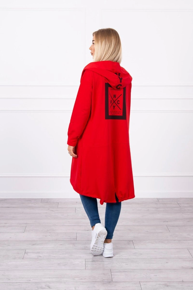 Oversize red cape with hood