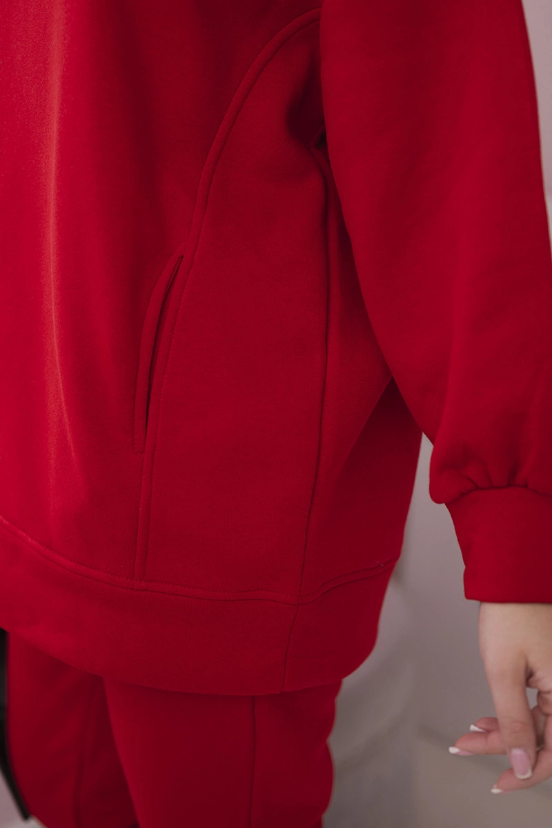 Insulated set with sweatshirt in red