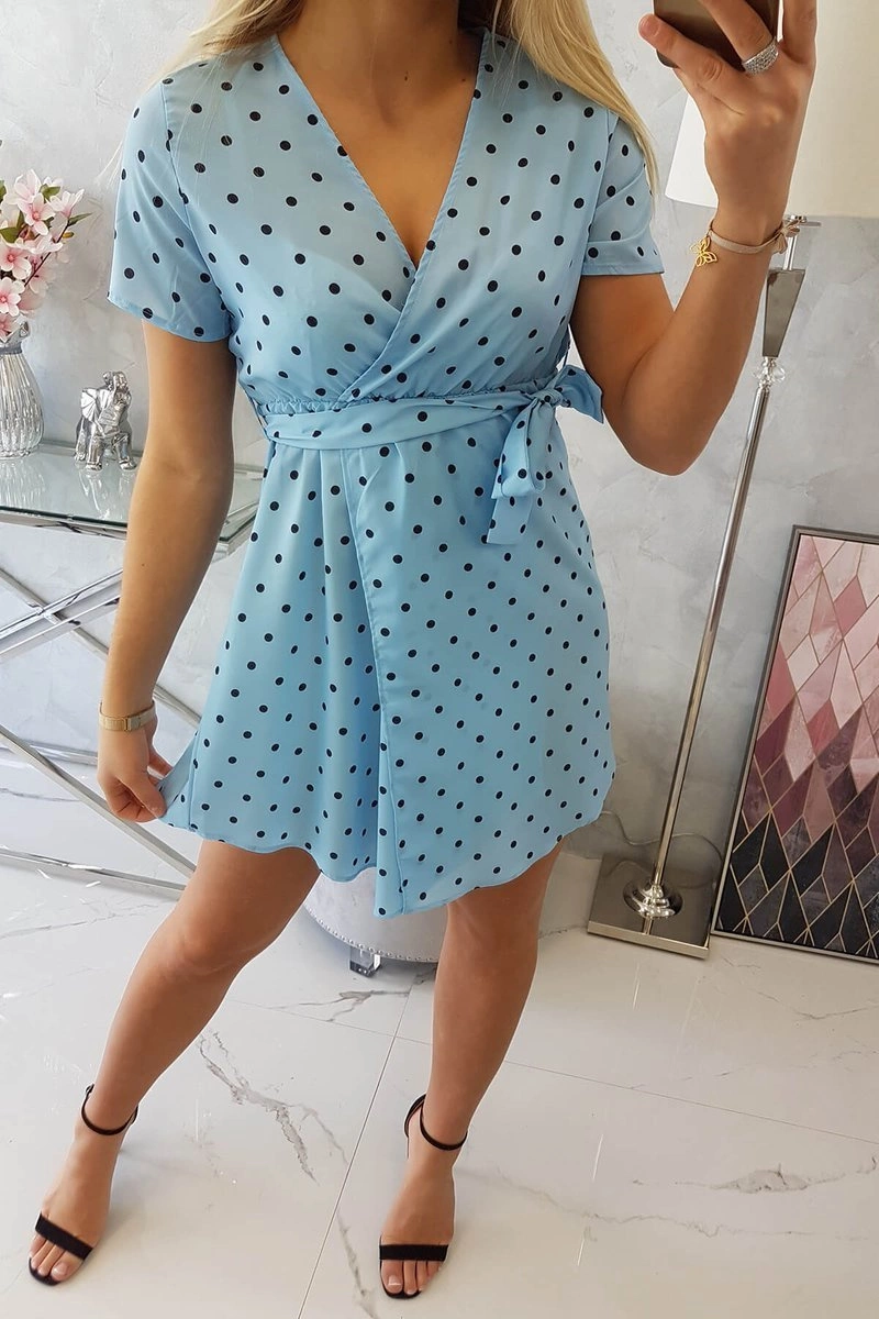 Blue polka dot dress