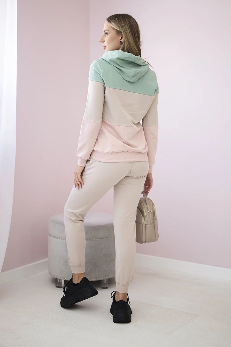 Set with Yourself dark mint+beige print