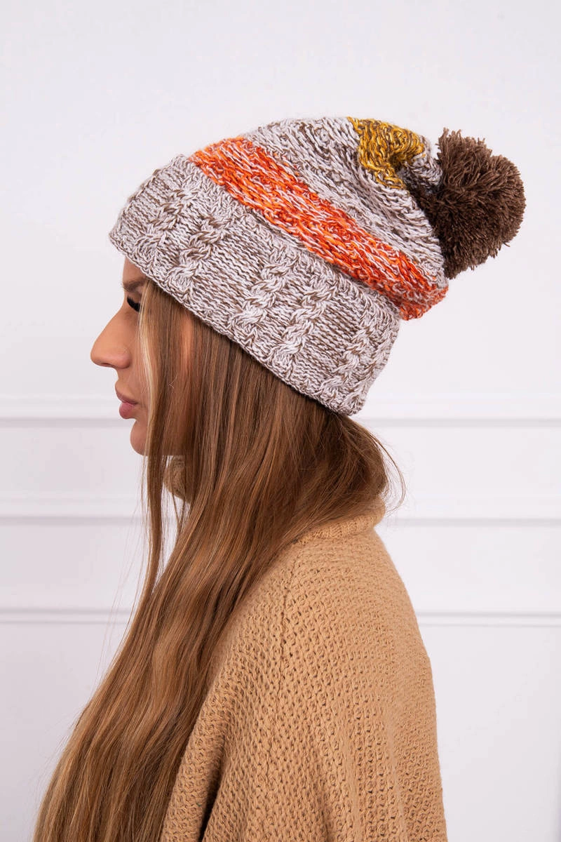 marka niezdefiniowana Cap with fleece Pola K267 mocca + mustard