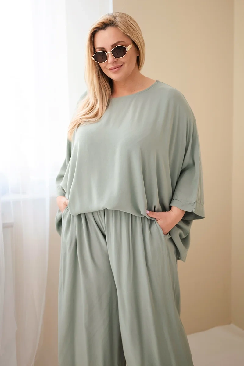 Kesi Plus Size souprava: halenka a kalhoty