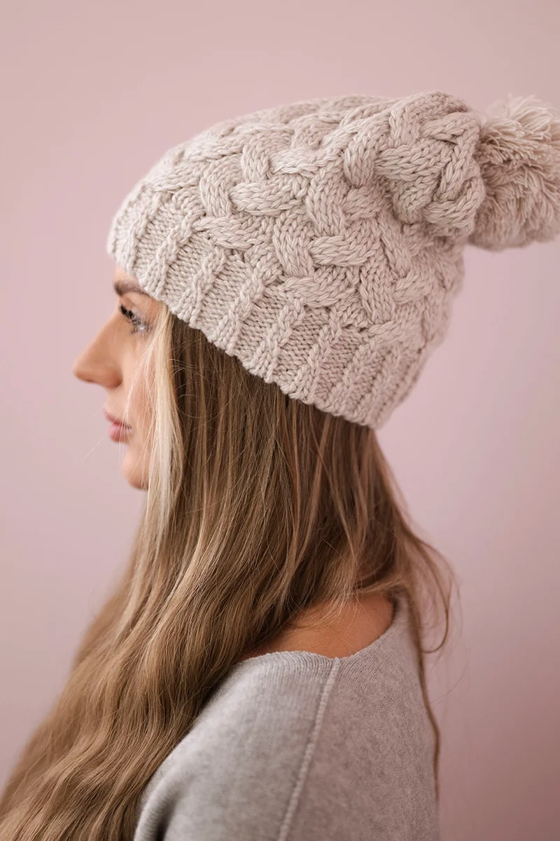 Kesi Cap with fleece Waleria K307 light beige