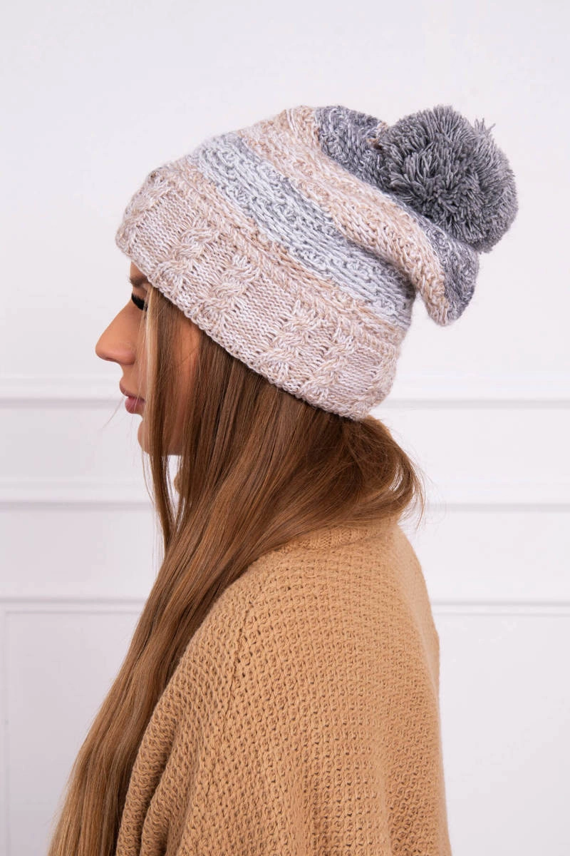 Kesi Cap with fleece Pola K267 red + light beige