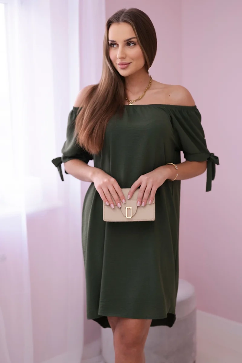 Kesi Włoski Dress tied on the sleeves khaki