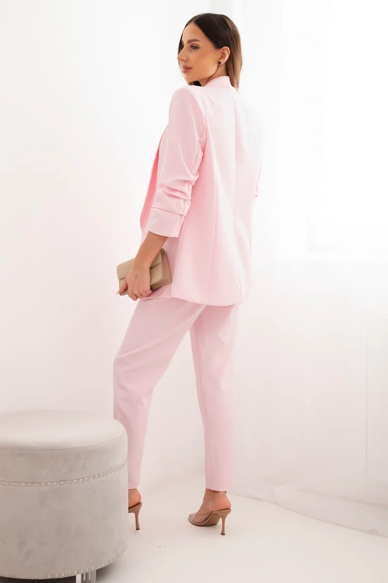 Elegant jacket and trouser set candy pink