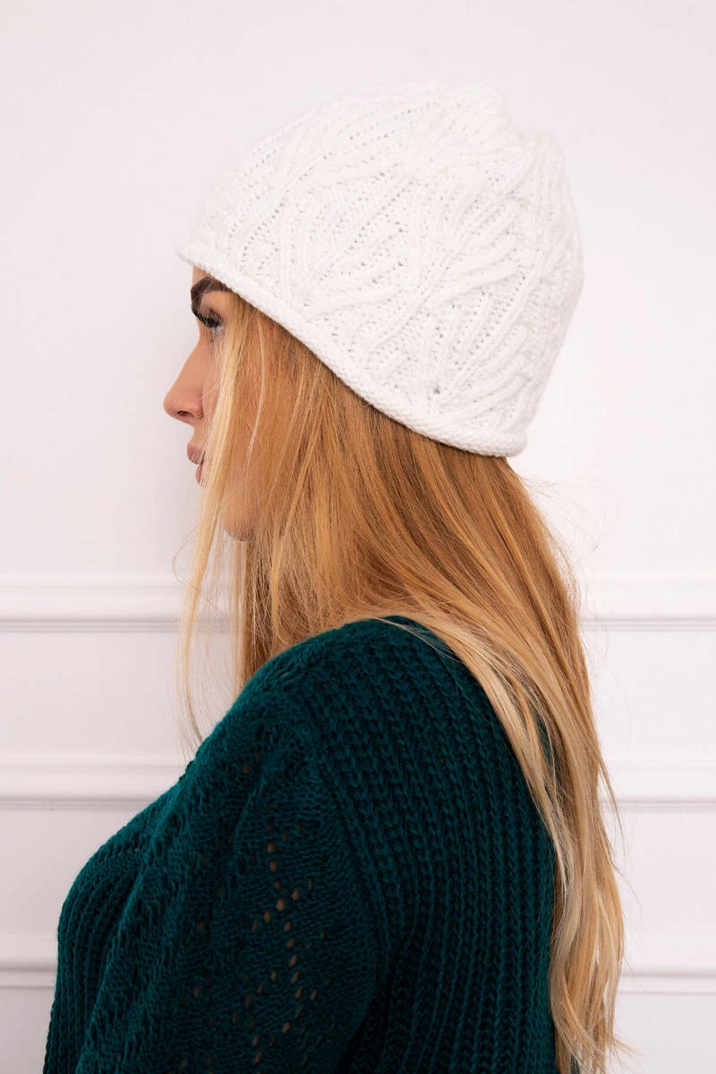 marka niezdefiniowana Women&#039;s cap Leaves K245 white