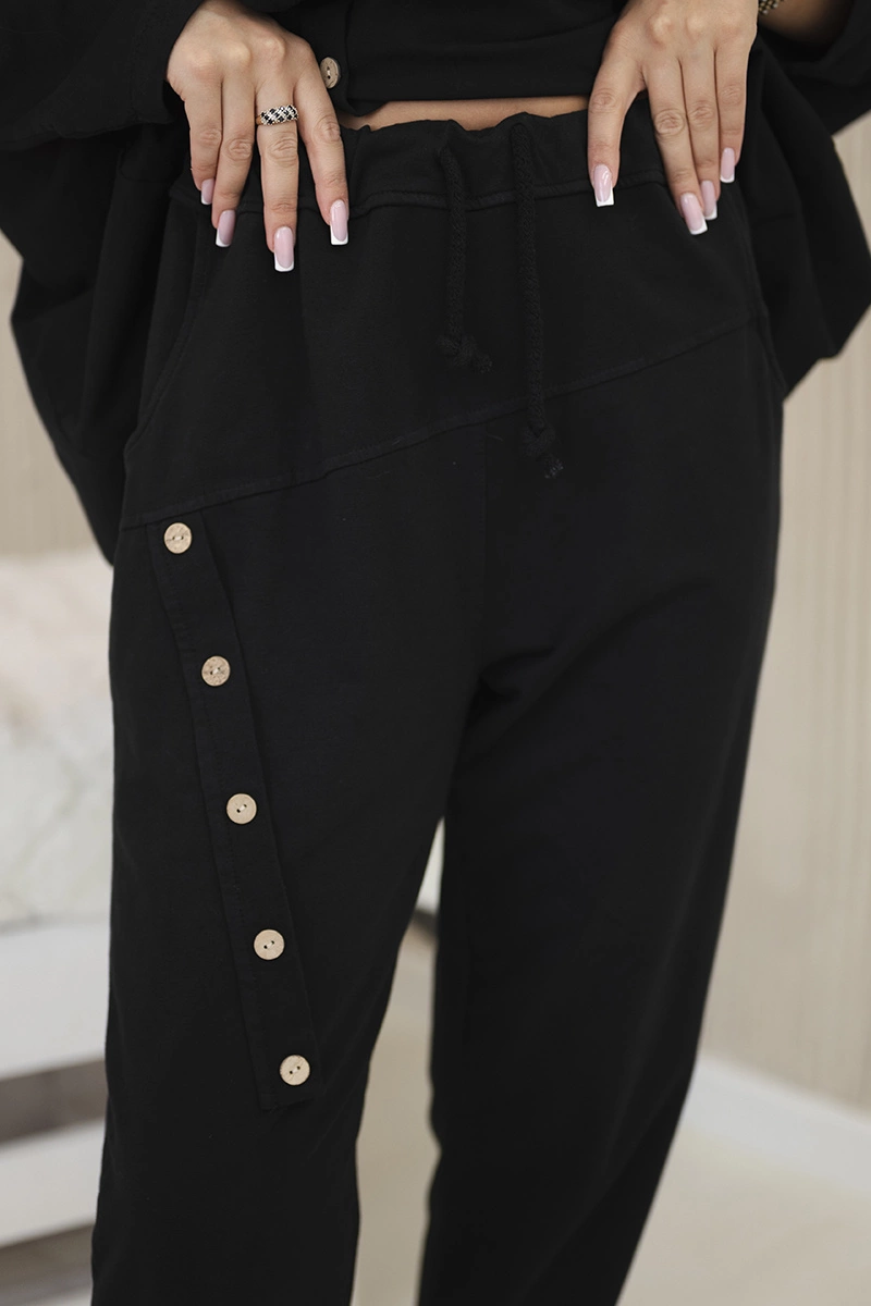 Włoski Oversize cotton set sweatshirt + pants black