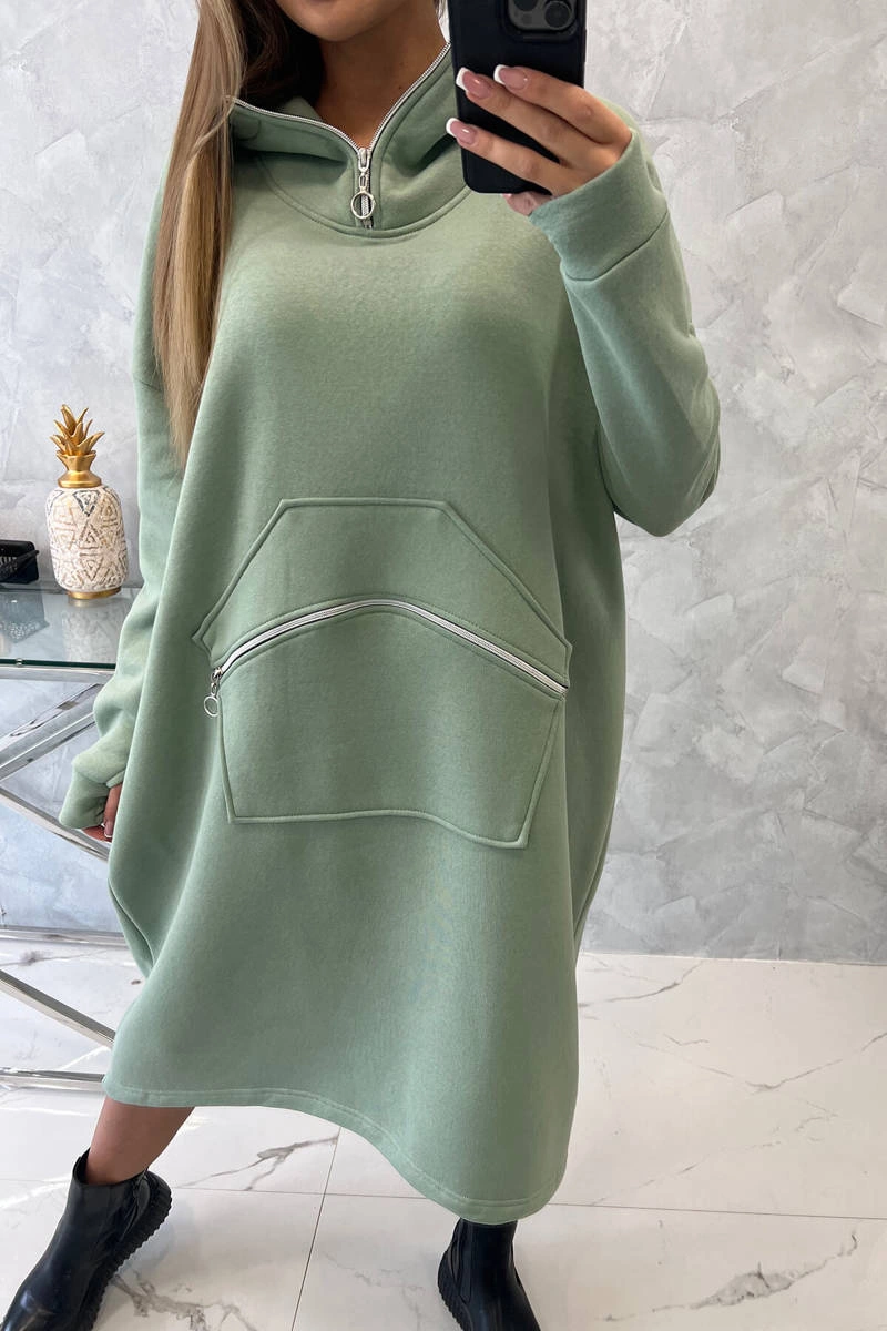 Insulated dress with hood dark mint