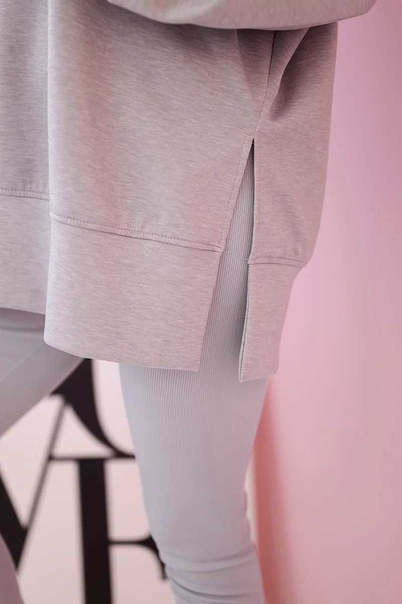 Kesi Włoski Set hoodie buttery fabric + ribbed trousers grey