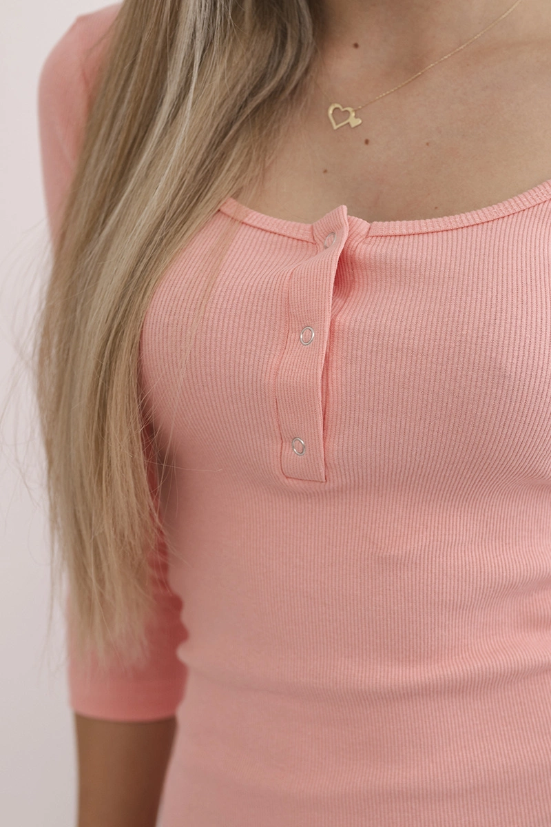 Apricot dress with sleep neckline