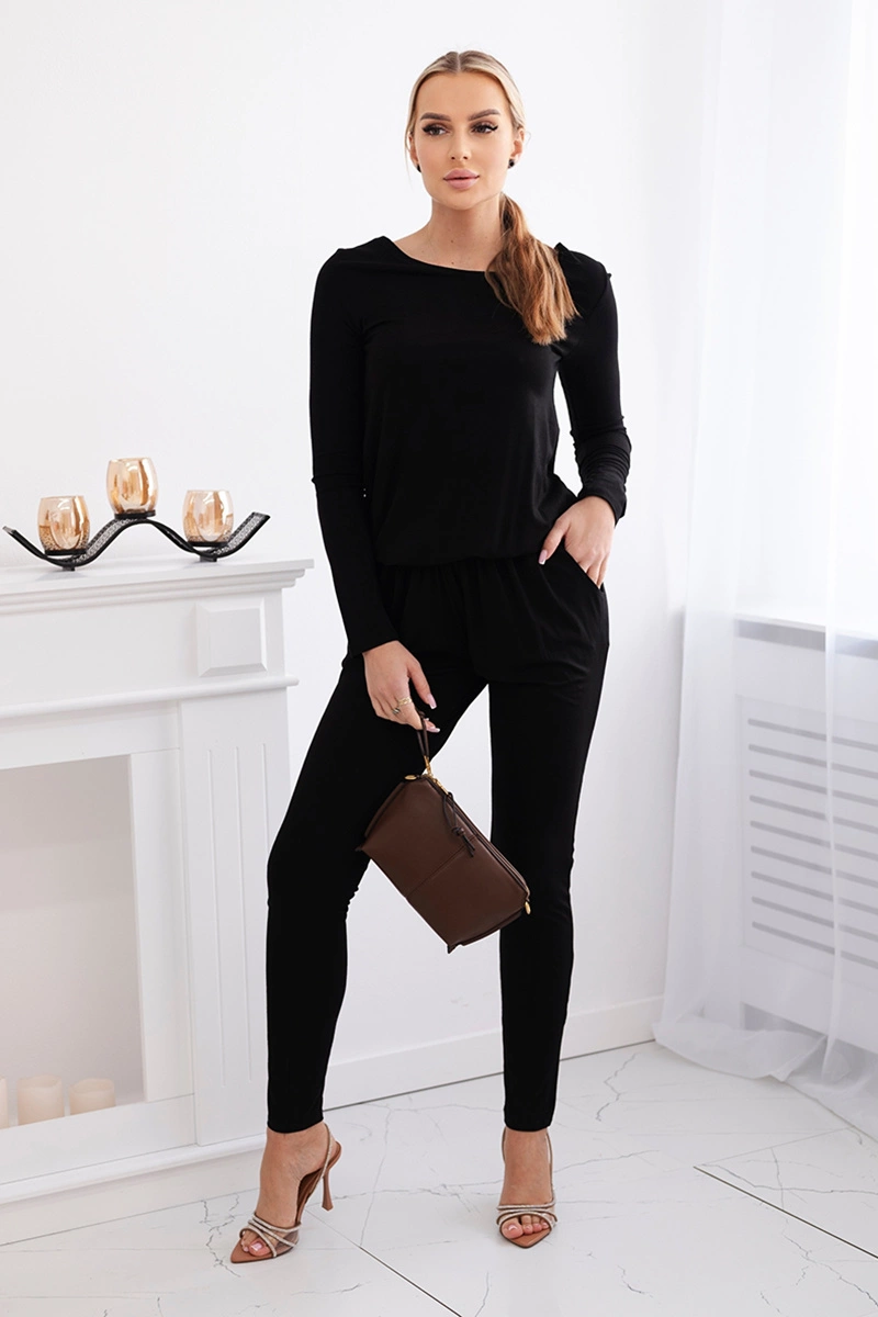 Kesi Waisted viscose jumpsuit black