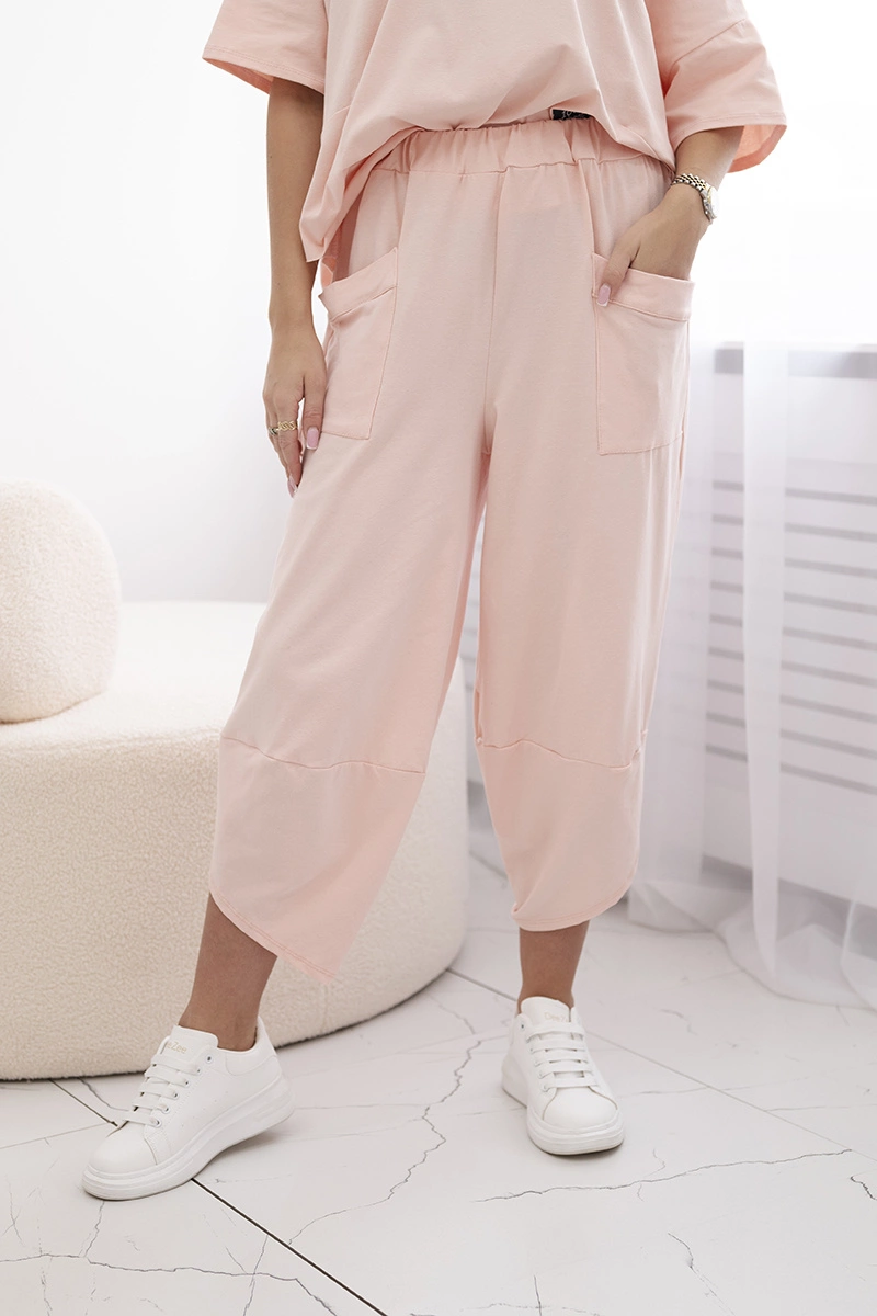 Women&#039;s set blouse + trousers - powder pink