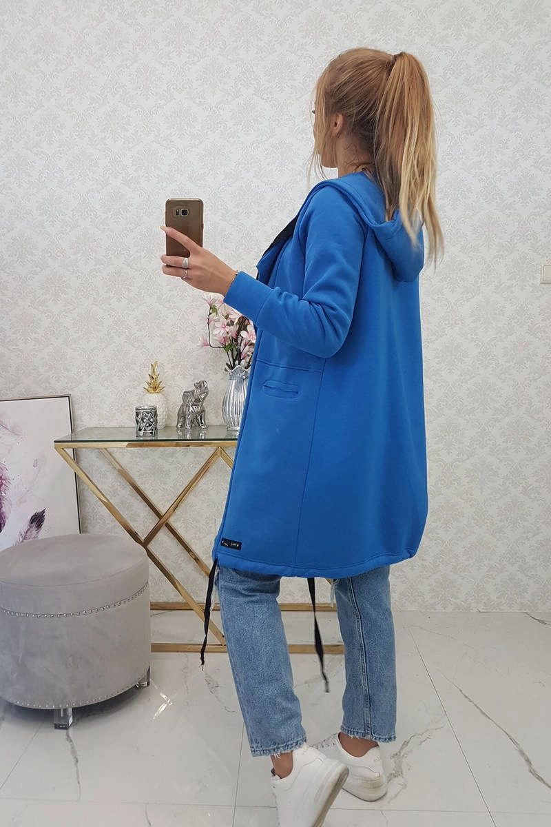 Insulated raincoat with hood purple blue