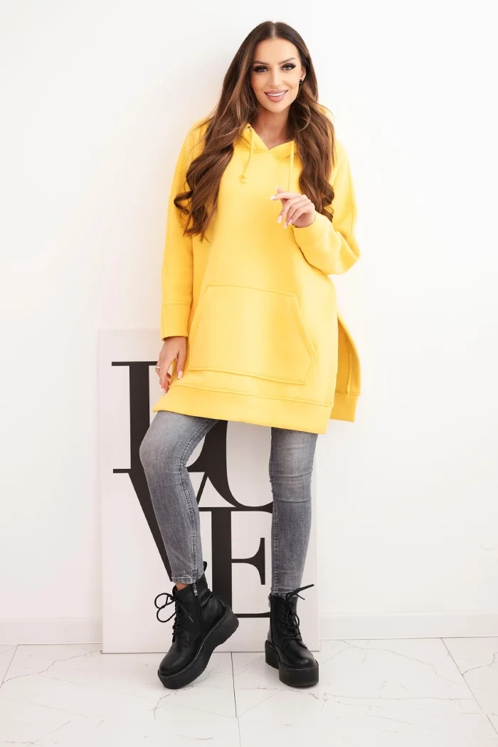 Kesi Insulated sweatshirt with side slits yellow