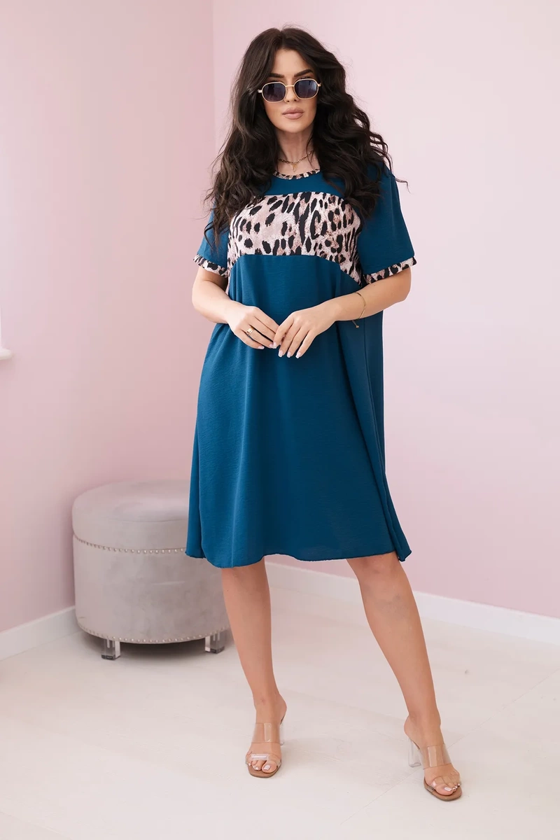Włoski Leopard print dress nautical