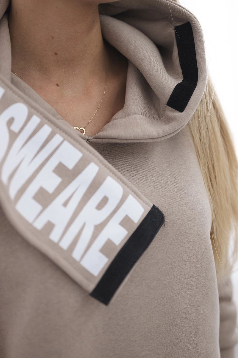 Reinforced hoodie in beige