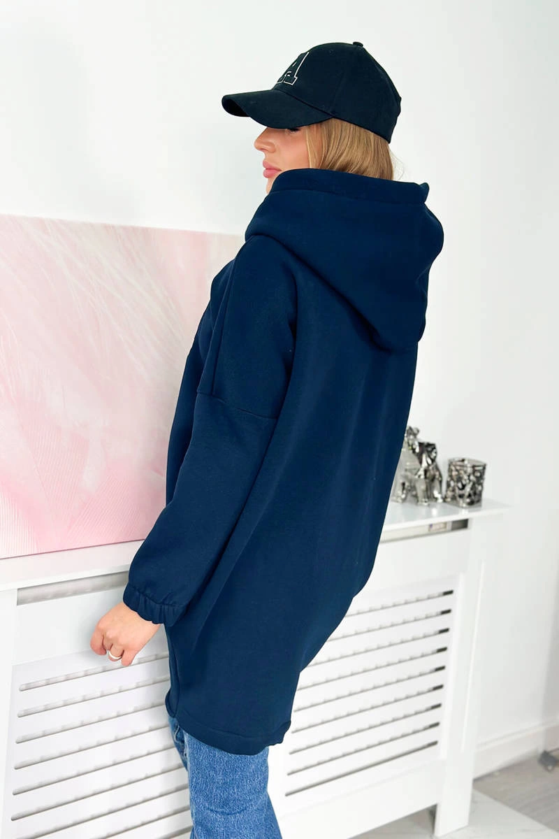 Kesi Sweatshirt with short zipper navy blue