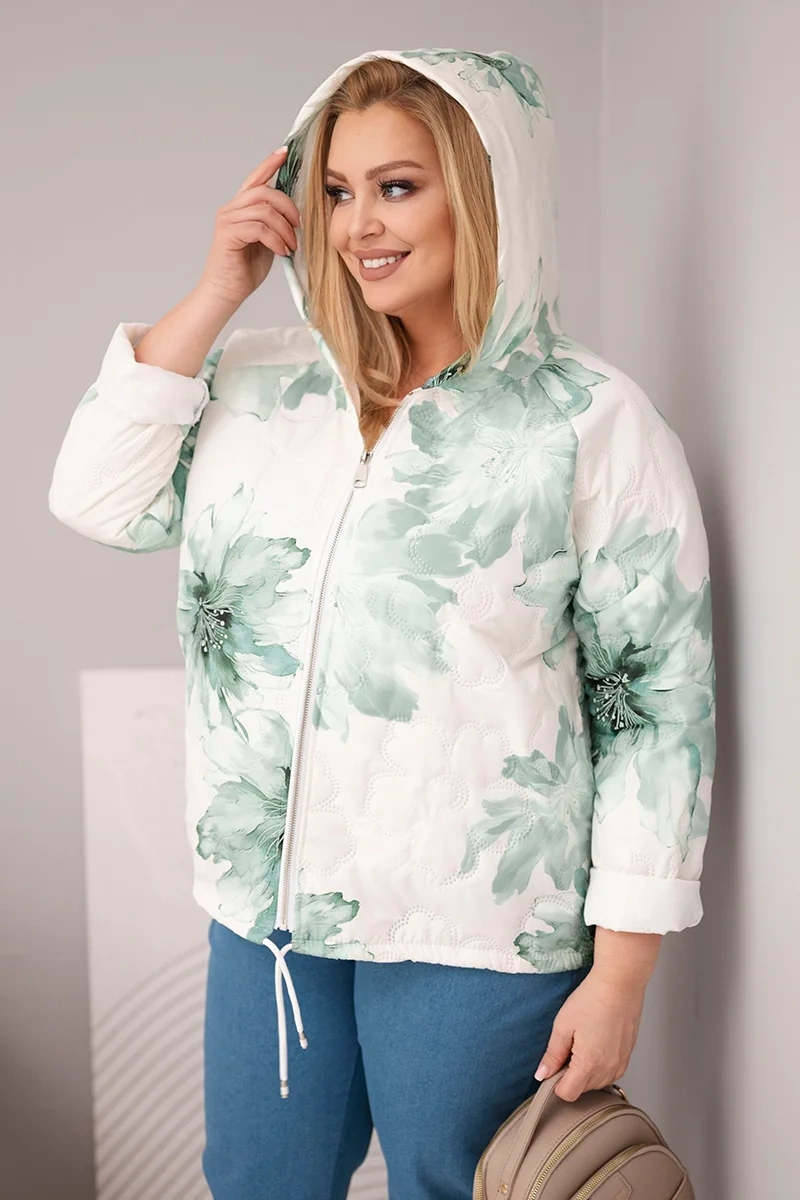 Дамско пролетно ватирано яке Kesi Włoski с флорален мотив