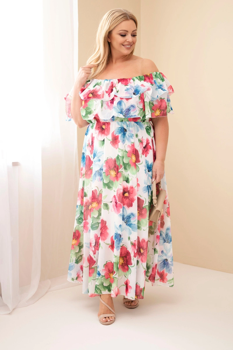 Рокля Kesi plus size maxi с волани