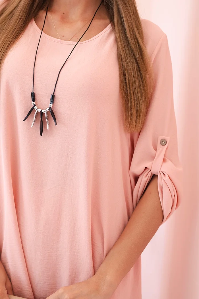 Kesi Włoski Set of blouse + pants with pendant dark powder pink