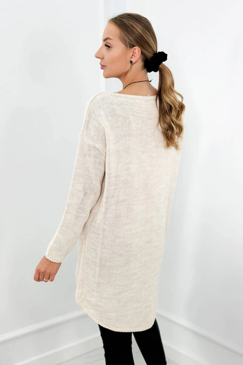 Sweater with necklace light beige