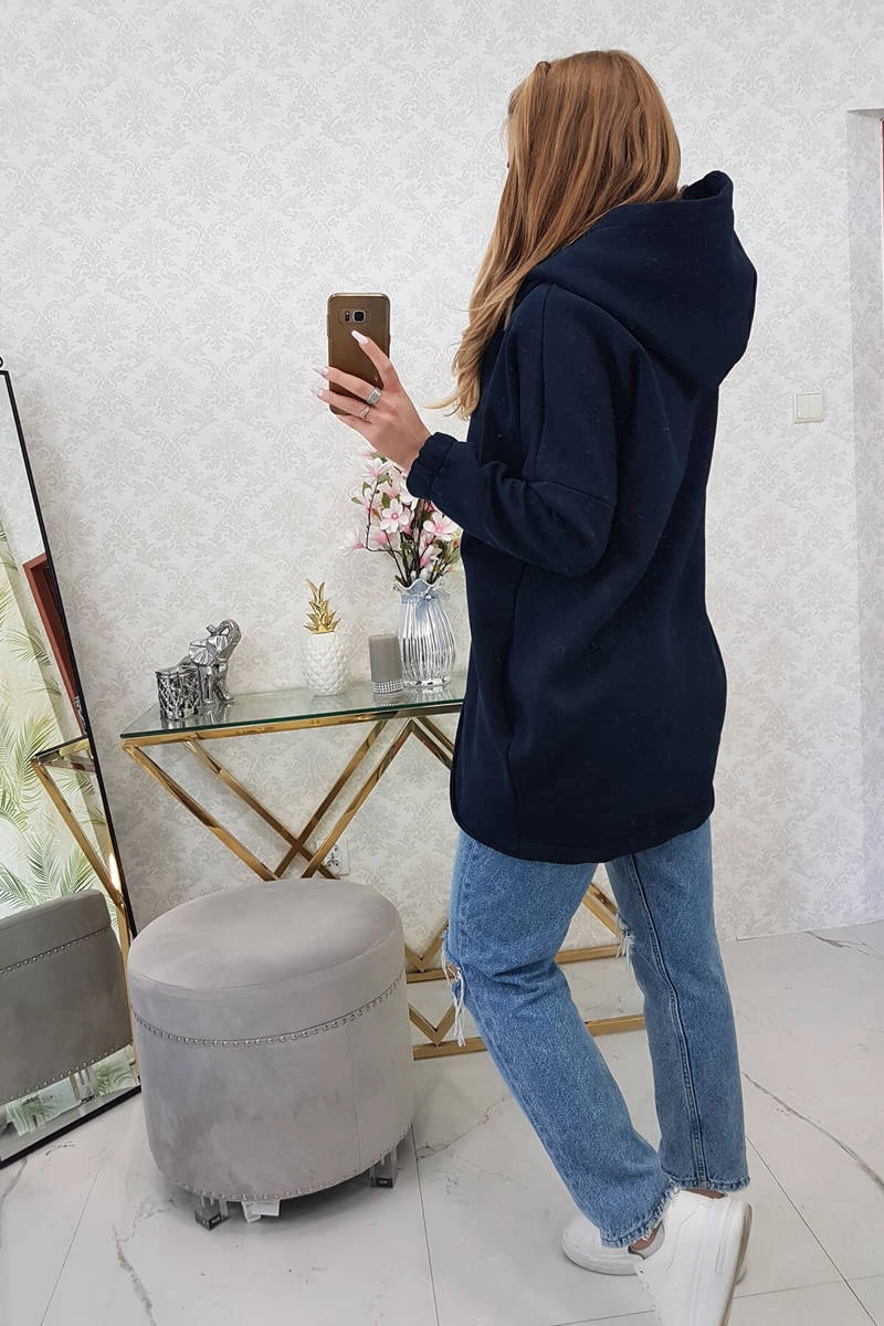 Kesi Sweatshirt with short zipper navy blue