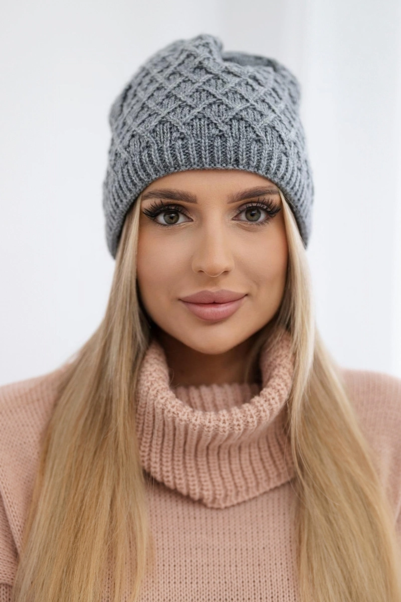 Kesi Čapica s fleece Kratka K204 tmavošedý