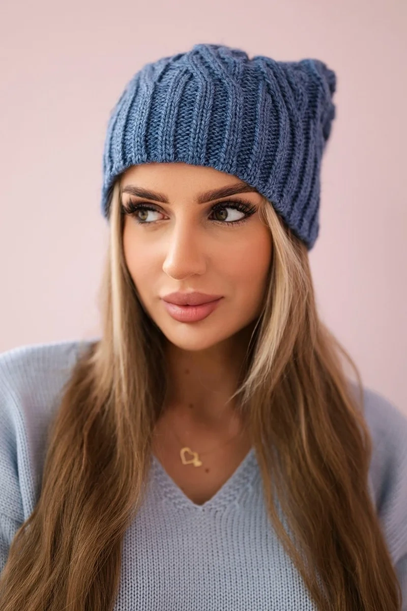 Kesi Čapica s fleece Paulina K227 tmavé džínsy