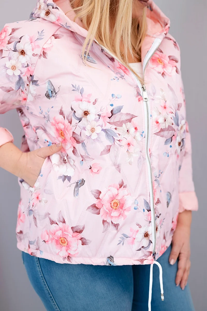 Kesi Plus Size prešívaná bunda s kapucňou