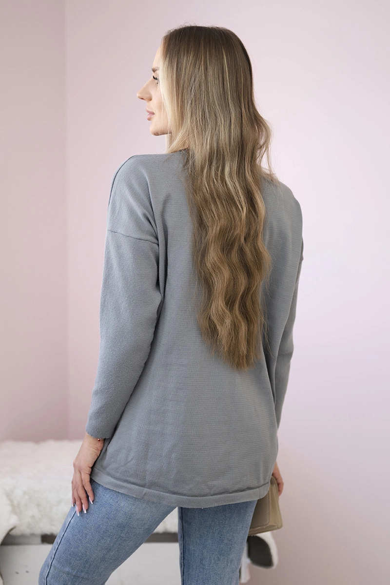 Sweater with front pockets gray