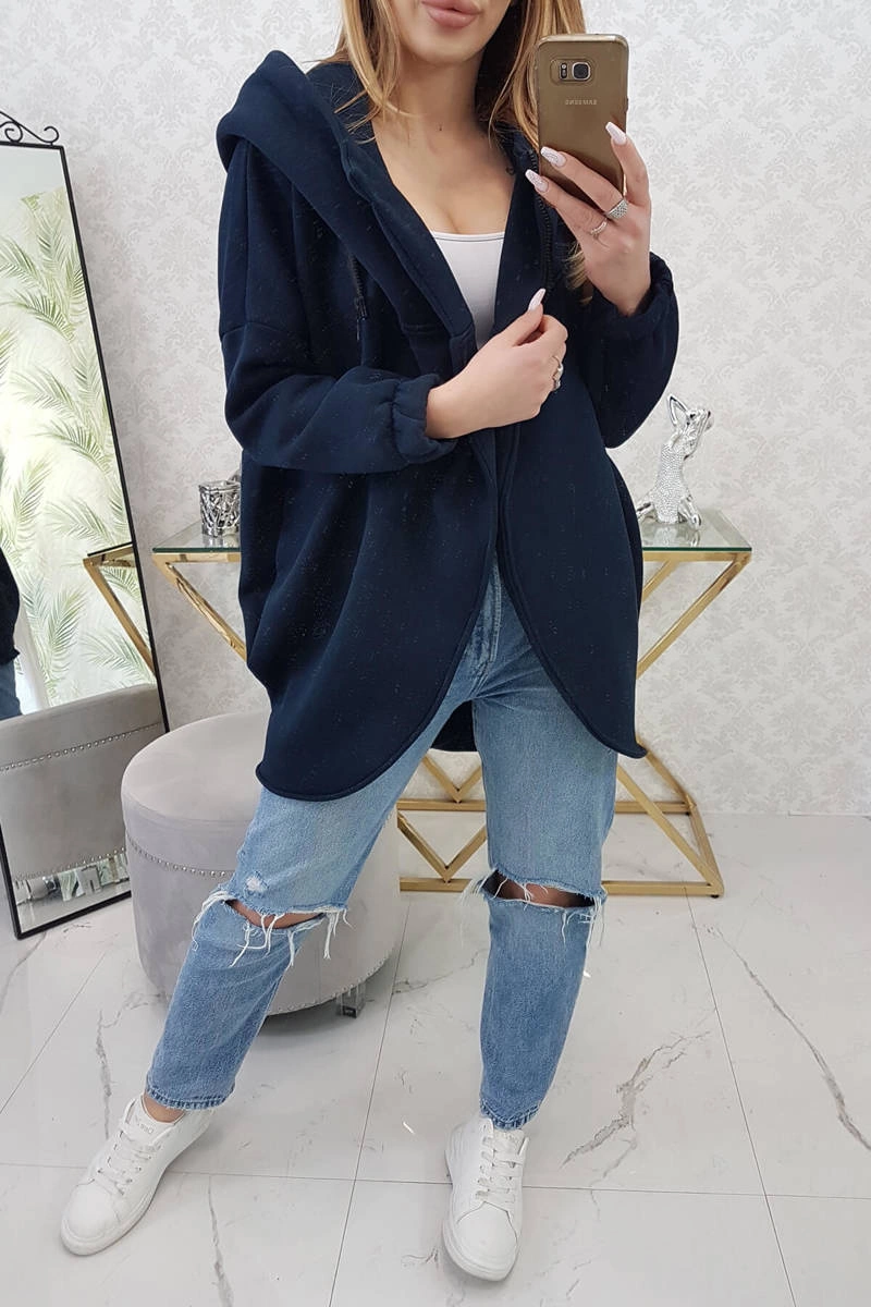 Kesi Sweatshirt with short zipper navy blue