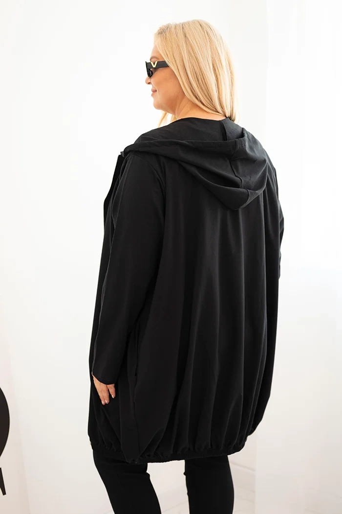 Kesi Women's Plus Size cotton hoodie with zipper black