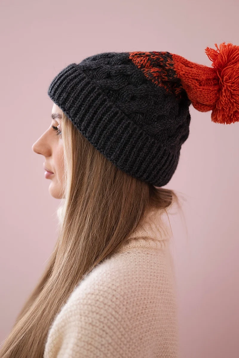 marka niezdefiniowana Cap with fleece Ilona K218 graphite+foxy