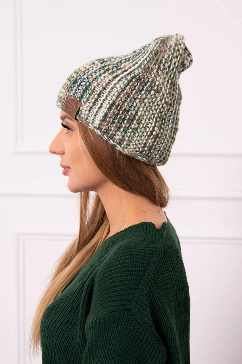Kesi Cap with fleece Zoja K306 ecru + green