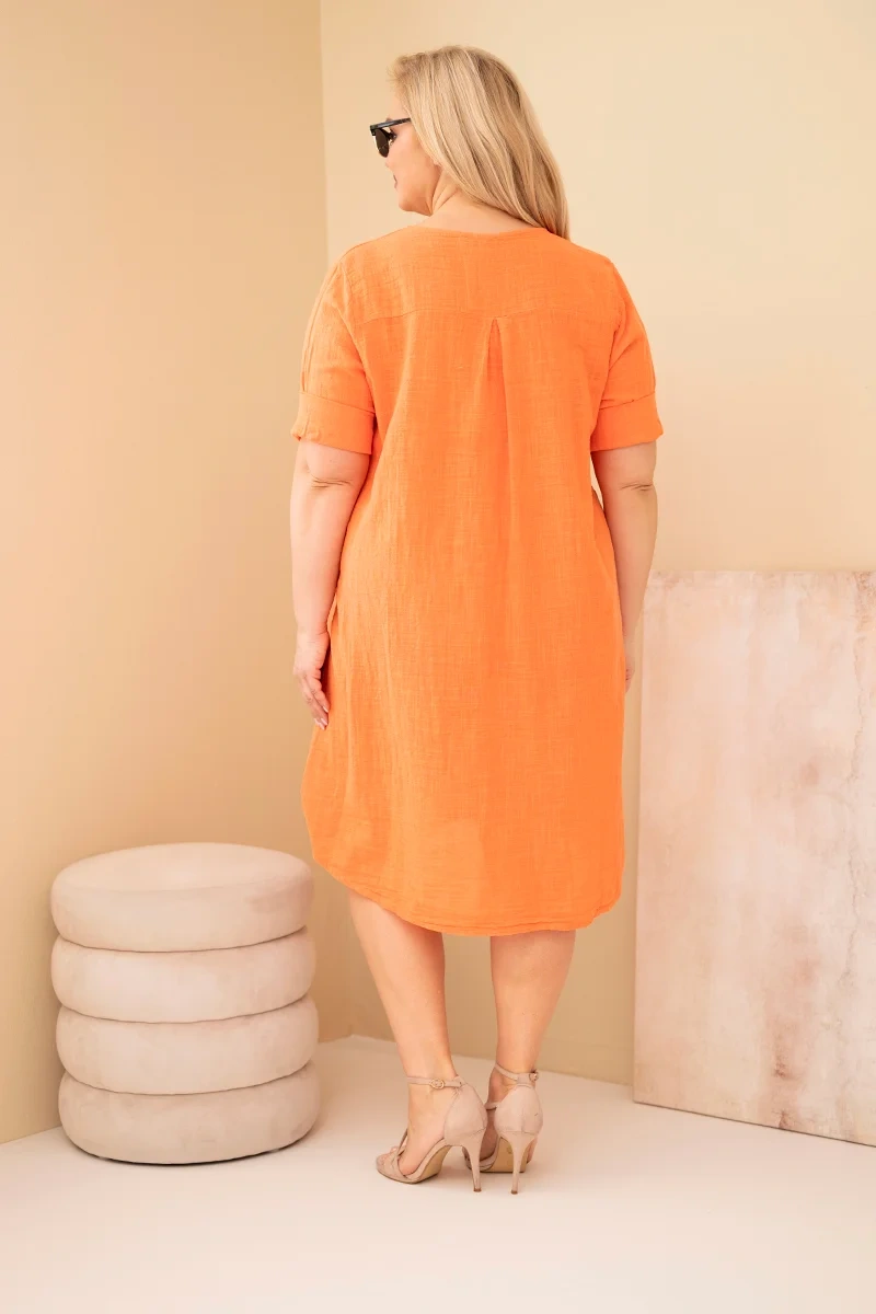 Kesi Włoski dámske bavlnené plus-size šaty s viazačkou