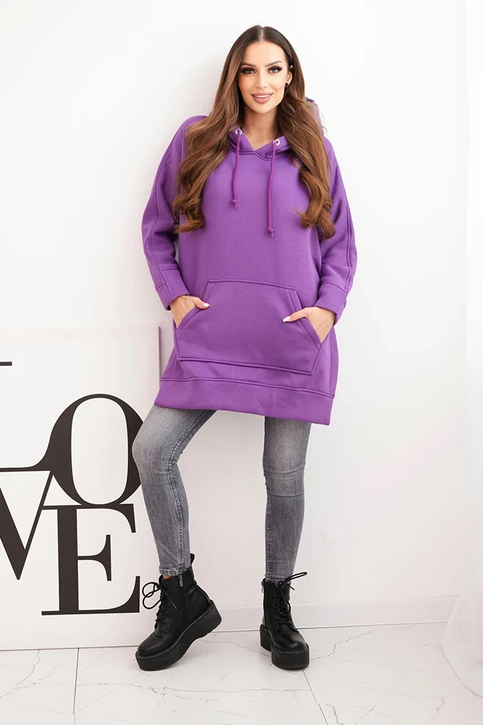 Kesi Warm hoodie with side slits purple