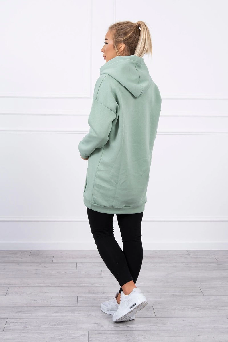 Hoodie with dark mint patches